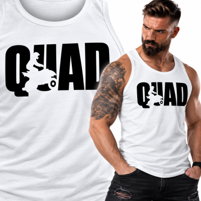 TANK TOP ŚMIESZNY QUAD BIAŁA